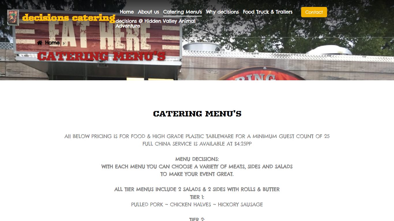 Catering Menu's — decisions catering